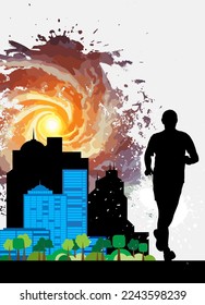 Running man design - vector illustration