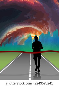 Running man design - vector illustration