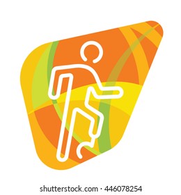 Running man. Disabled athlete.Handicapped athlete icon symbol.