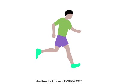 A running man drawing. A jogging male. Good design element for any project.