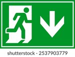 Running man and exit door sign. Exit way icon. Emergency exit. Safety symbol. Escape help evacuation icon isolated on white background