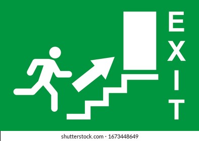 Running Man Exit Door Sign Vector Stock Vector (Royalty Free ...