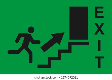 Running Man Exit Door Sign Vector Stock Vector (Royalty Free ...