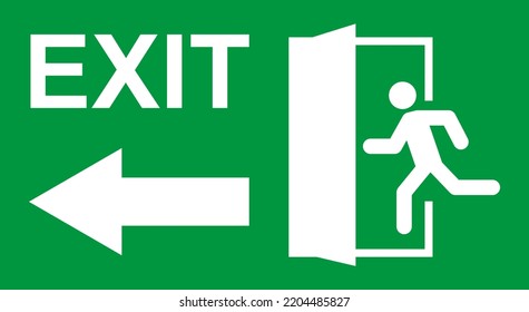 Running Man Exit Door Sign Vector Stock Vector (Royalty Free ...