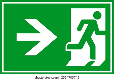 Running man and exit door sign. Exit way icon. Emergency exit. Safety symbol. Escape help evacuation icon isolated on white background