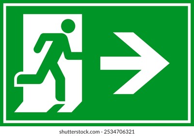 Running man and exit door sign. Exit way icon. Emergency exit. Safety symbol. Escape help evacuation icon isolated on white background