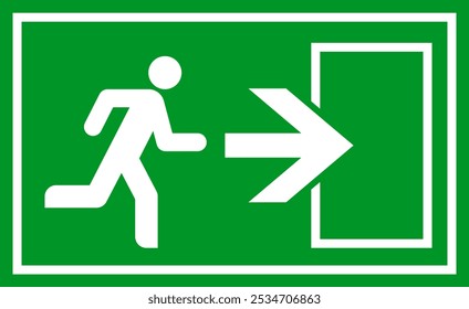 Running man and exit door sign. Exit way icon. Emergency exit. Safety symbol. Escape help evacuation icon isolated on white background