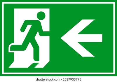 Running man and exit door sign. Exit way icon. Emergency exit. Safety symbol. Escape help evacuation icon isolated on white background