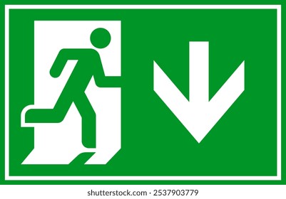 Running man und Ausgang Türschild. Symbol "Weg verlassen". Notausgang. Sicherheitssymbol Fluchthilfe-Evakuierungssymbol einzeln auf weißem Hintergrund