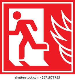 Running man and exit door sign. Exit way icon. Emergency exit. Escape help evacuation icon. Firealarm concept