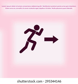  running man figure and direction arrow icon