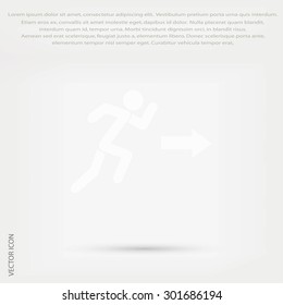  running man figure and direction arrow icon