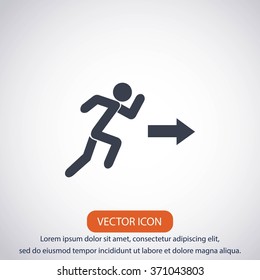  running man figure and direction arrow icon