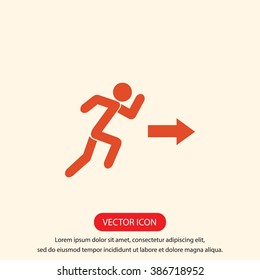  running man figure and direction arrow icon