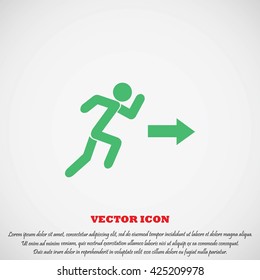  running man figure and direction arrow icon