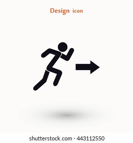  running man figure and direction arrow icon