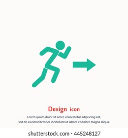  running man figure and direction arrow icon
