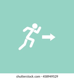 running man figure and direction arrow icon
