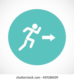  running man figure and direction arrow icon