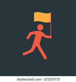 running man with flag