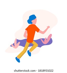 Running Man flat design illustration. Vector Illustration.