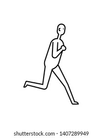 Running man flat icon isolated on white