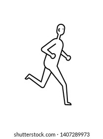 Running man flat icon isolated on white