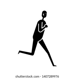 Running man flat icon isolated on white