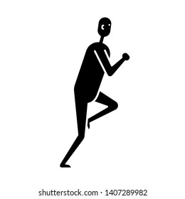 Running man flat icon isolated on white
