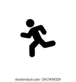 Running man flat vector icon. Simple solid symbol isolated on white background