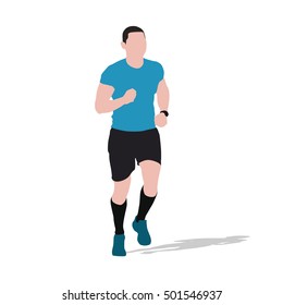Running man, flat vector illustration