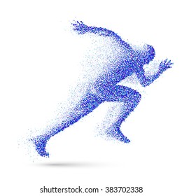 Running Man in the Form of Blue Particles