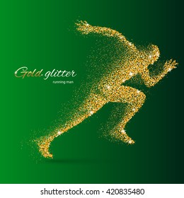Running Man in the Form of Gold Particles on Green