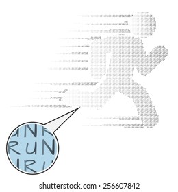 running man halftone shadow run