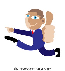 Running Man. Half-turned. Thumb. Forefinger.