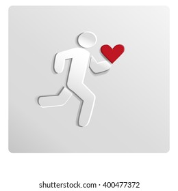 running man with a heart