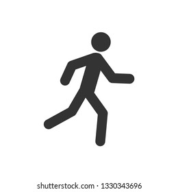 Running Man Icon. Athletic Illustration As A Simple Vector Sign & Trendy Symbol for Design and Sport Websites, Presentation or Mobile Application.