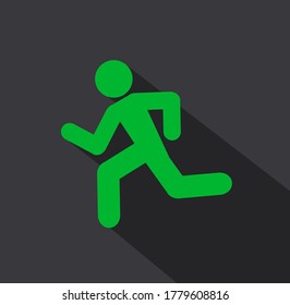running man icon background vector
