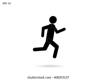running man icon background. Vector EPS 10.