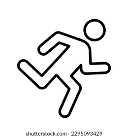 Running man icon black isolated on white background vector
