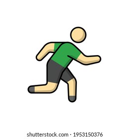 Running man icon in drawing style isolated vector. Hand drawn object illustration for your presentation, teaching materials or others.