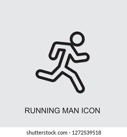 running man icon . Editable outline running man icon from fitness. Trendy running man icon for web and mobile.