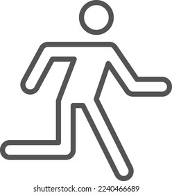 Running man icon. Exit symbol. Escape direction