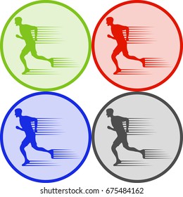 Running man, a running man icon. Flat design, vector illustration, vector.
