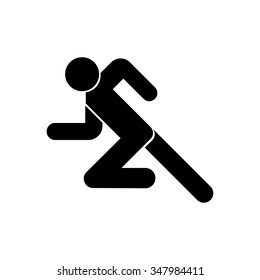Running Man icon in a flat style on white  background