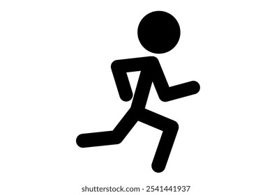 Running man icon. Flat vector illustration. Human figure pictogram. people silhouette. 