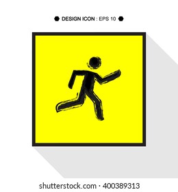 Running man icon great for any use. Vector EPS10.