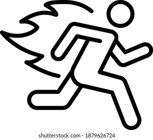 A running man icon, immediate icon concept, vector