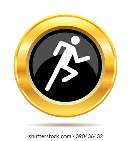 Running man icon. Internet button on white background. EPS10 vector.
