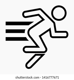 Running man icon isolated minimal single flat linear icon for application and info-graphic. Commercial line vector icon for websites and mobile minimalistic flat design.